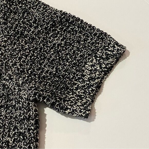 Charter Club Black/White Short Sleeve Button Front Knit Long Line Cardigan Med. - Picture 4 of 12